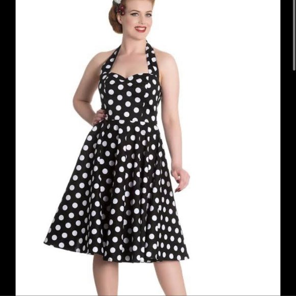 Hell Bunny Vixen Polka Dot Halter Dress - Picture 7 of 10